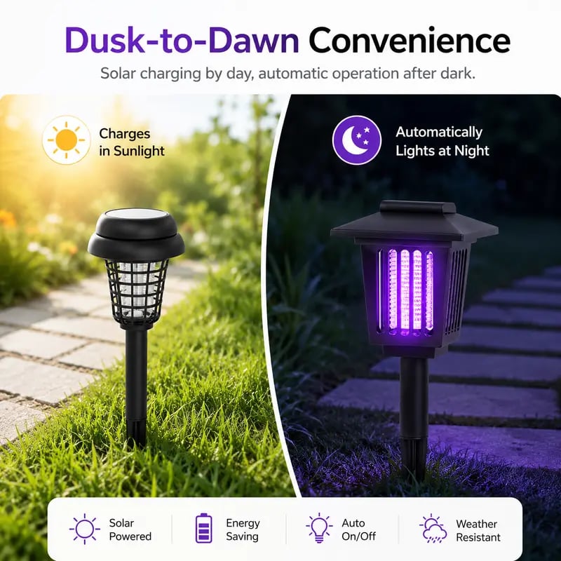 Solar-Powered UV Mosquito Killer Lamp