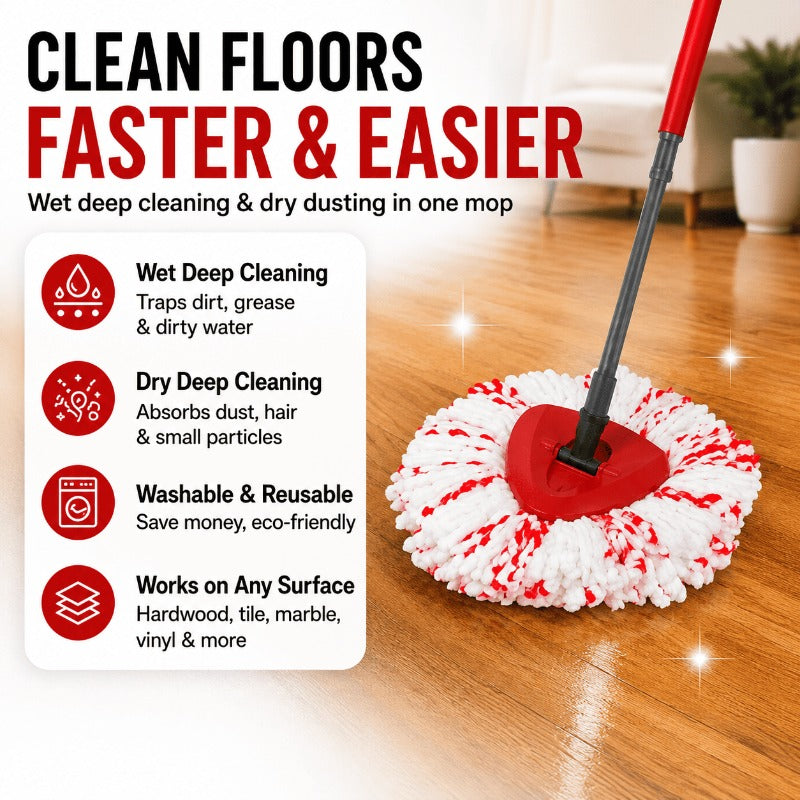 Triangular Deep Cleaning Mop Head