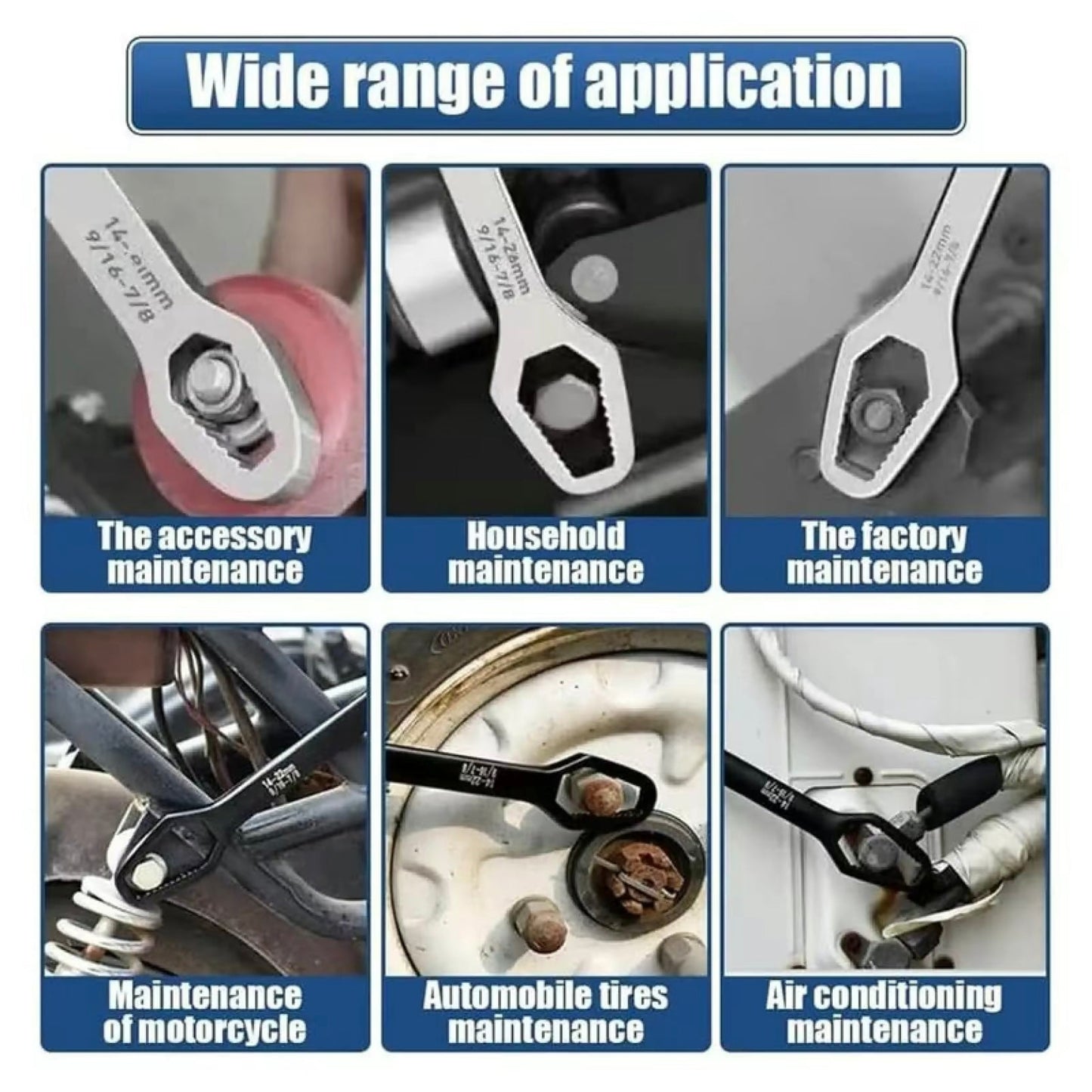 Universal Car Wrench,8-24mm Self-tightening Wrench