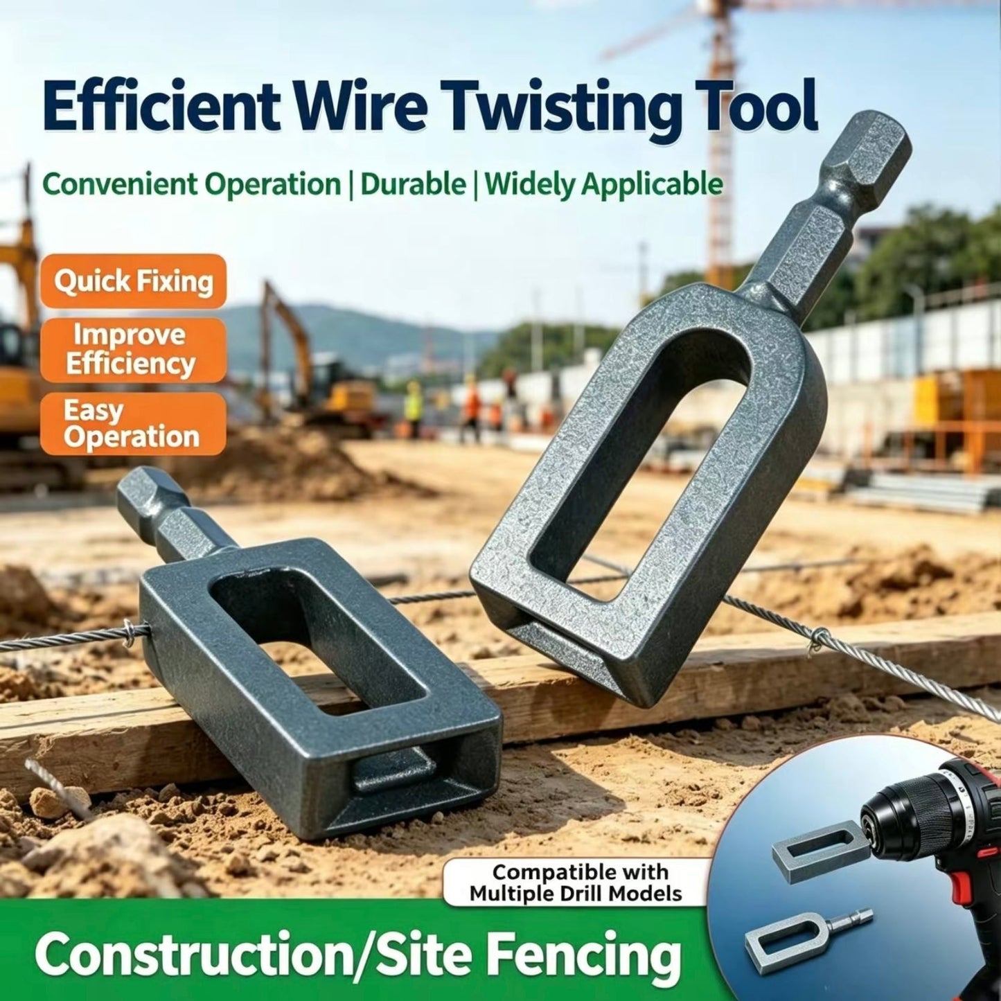 Professional Rebar Tie Wire Twisting Tool for Drills