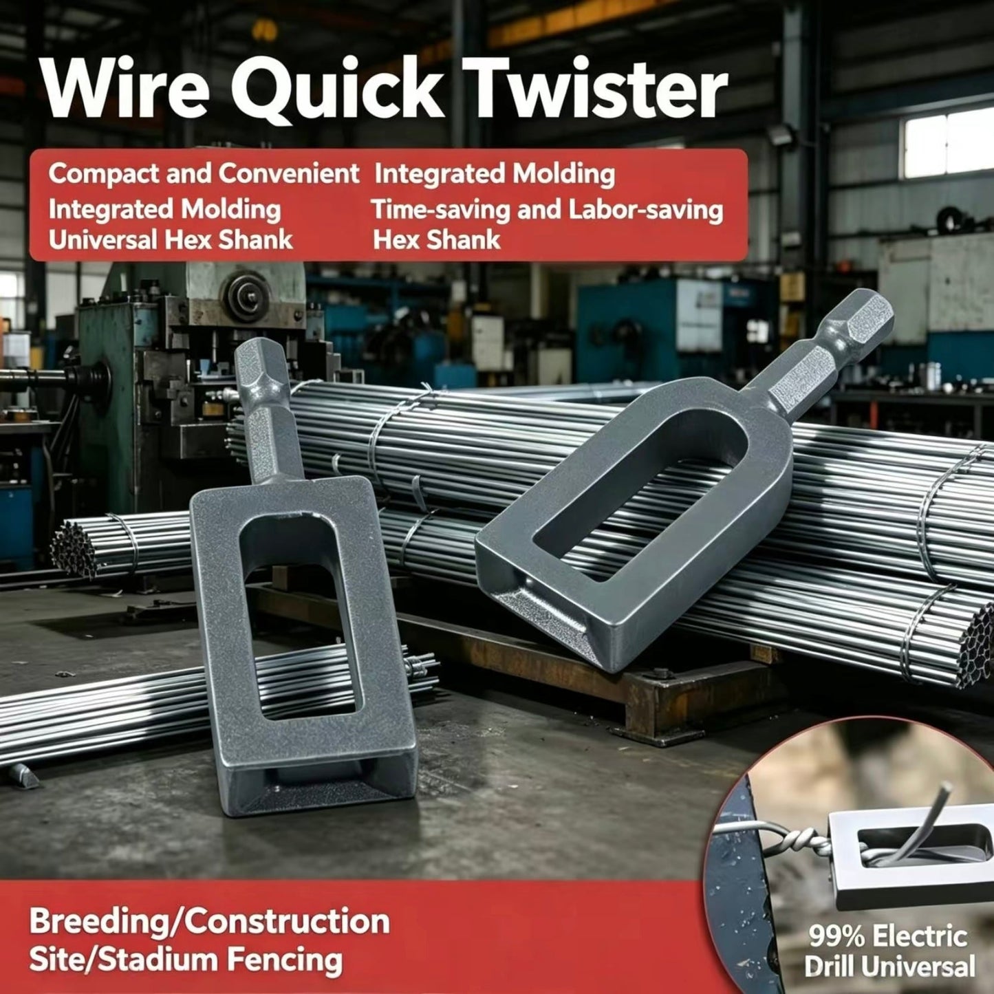 Professional Rebar Tie Wire Twisting Tool for Drills
