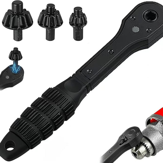 4 pcs iron drill wrench 3-in-1 ratchet drill chuck wrench set
