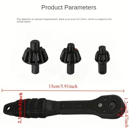 4 pcs iron drill wrench 3-in-1 ratchet drill chuck wrench set