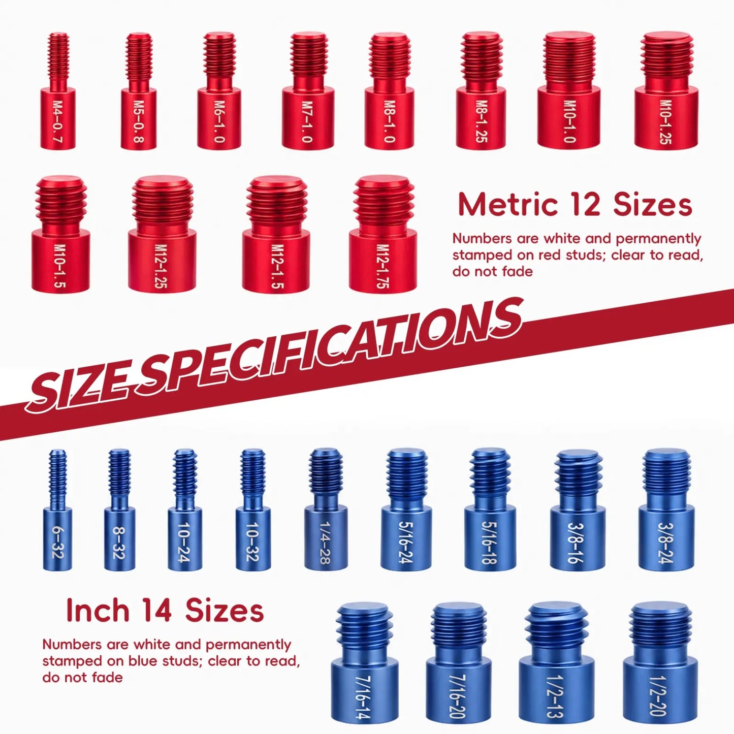 26/44 PCS Nut and Bolt Thread Cheaker