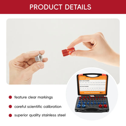 26/44 PCS Nut and Bolt Thread Cheaker