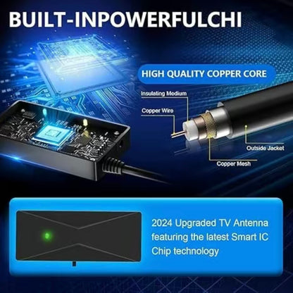 TV Antenna Digital Antenna Ultra Indoor Long Range High-Quality Signal for Home Entertainment