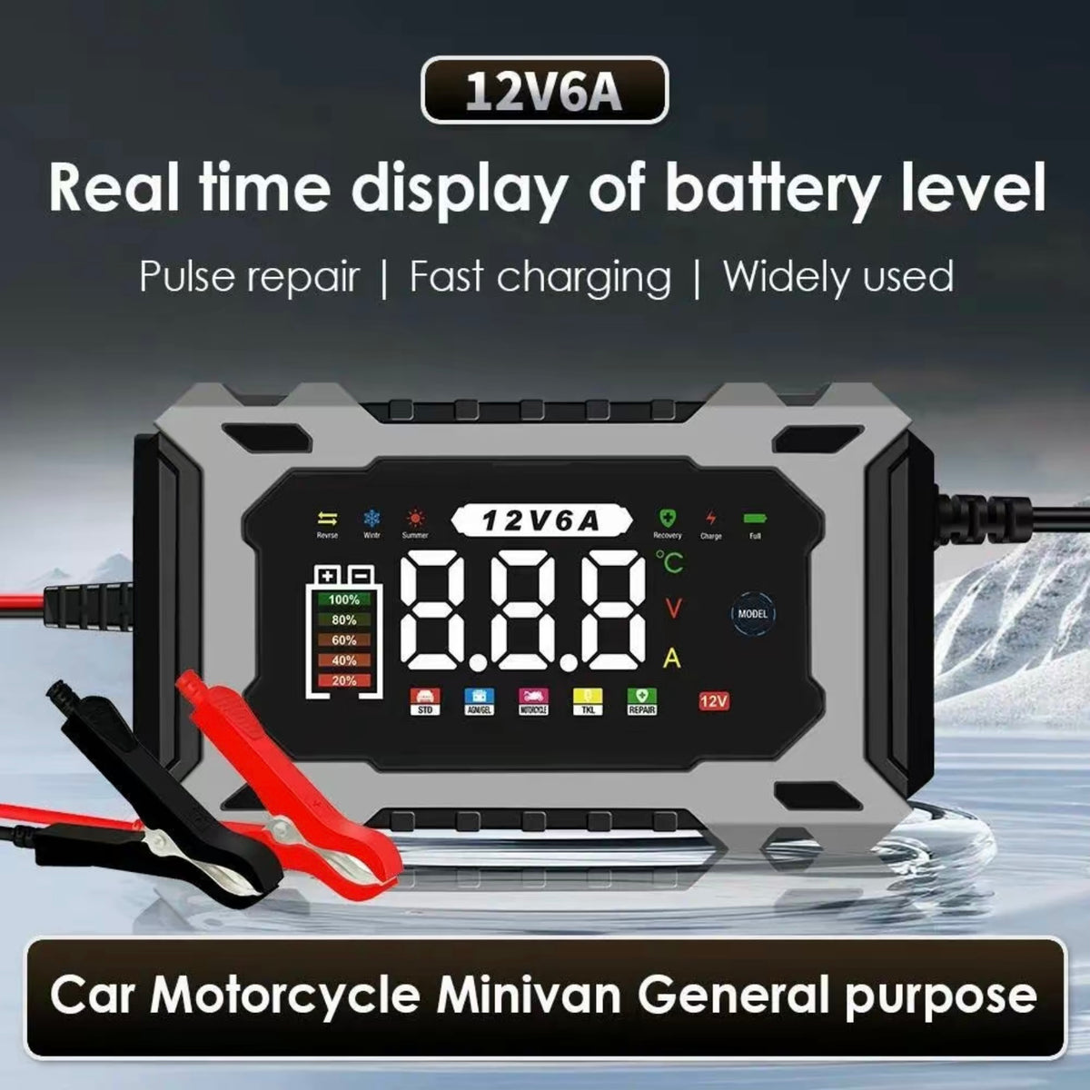 12V6A Smart Battery Charger