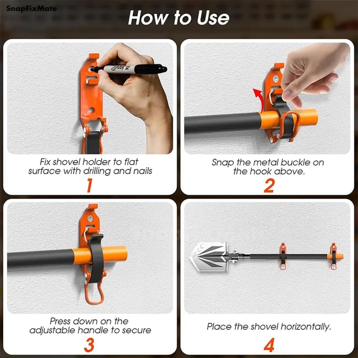 Heavy-Duty 2-Pack Shovel Holder