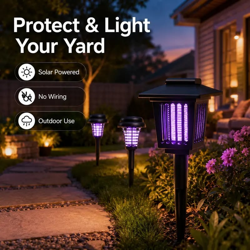 Solar-Powered UV Mosquito Killer Lamp