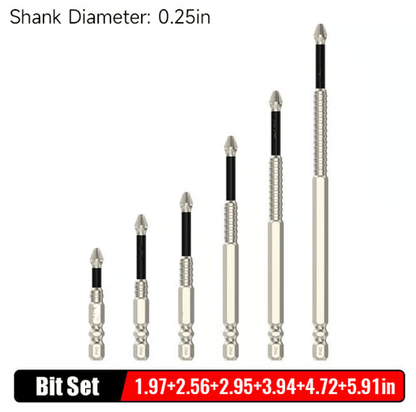 High-Magnetic Screwdriver Drill Bit Set