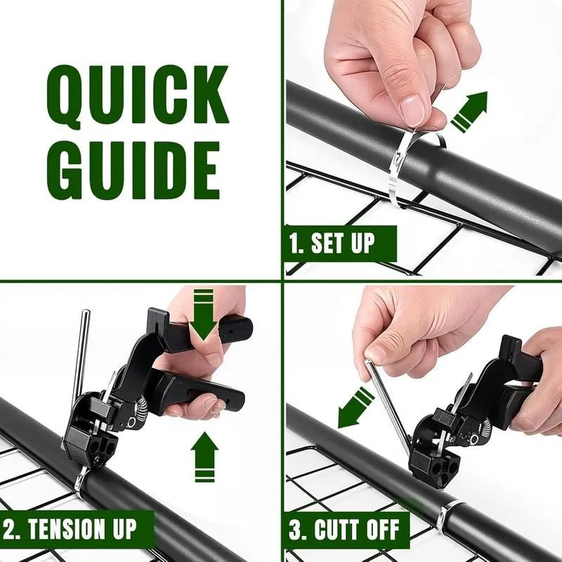 Stainless Steel Cable Tie Gun with Metal Zip Ties