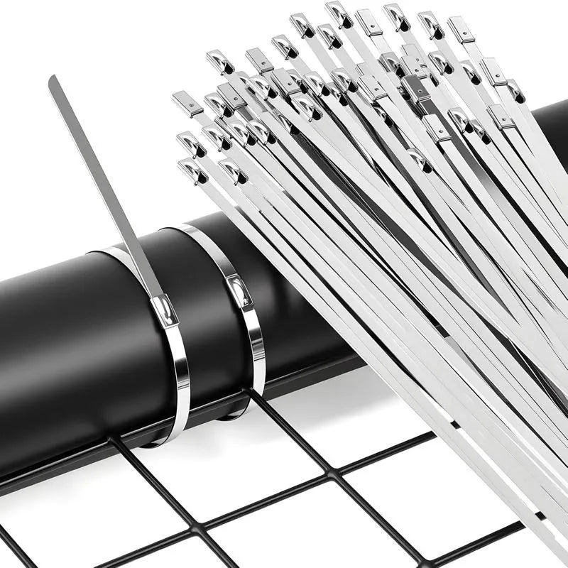 Stainless Steel Cable Tie Gun with Metal Zip Ties