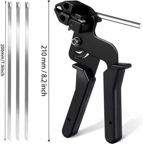 Stainless Steel Cable Tie Gun with Metal Zip Ties