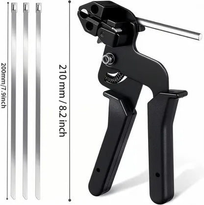 Stainless Steel Cable Tie Gun with Metal Zip Ties