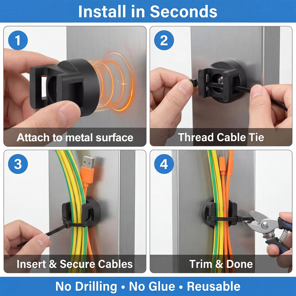 Waterproof Magnetic Cable Holders