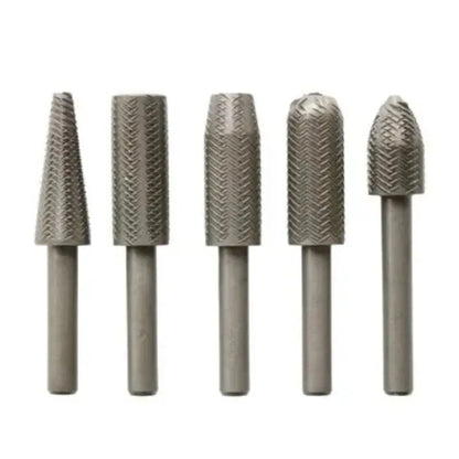 5-Piece Steel Rotary Rasp File Set (6mm Shank)