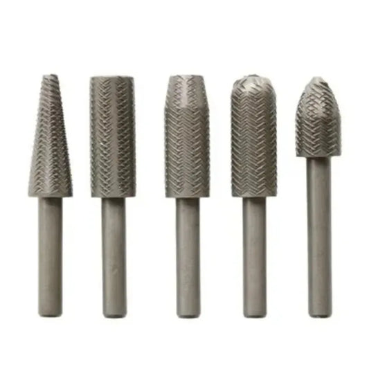 5-Piece Steel Rotary Rasp File Set (6mm Shank)