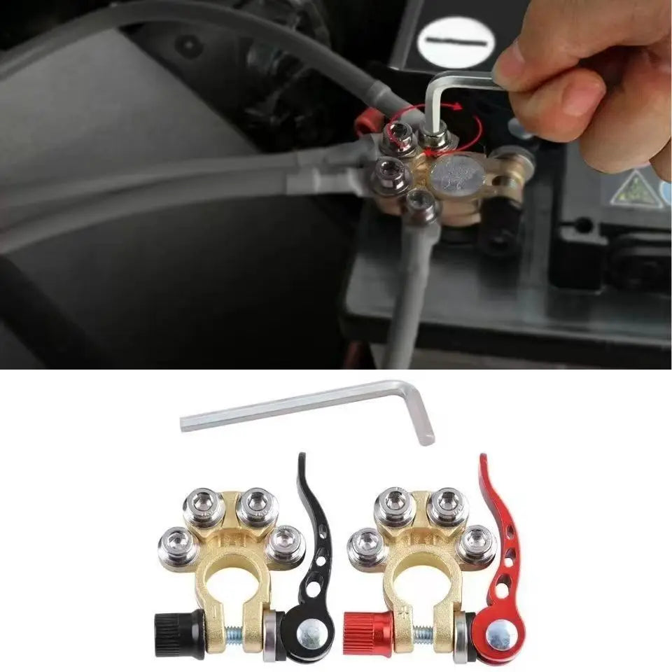Heavy-Duty Quick Release Car Battery Terminal Connectors (Pair)