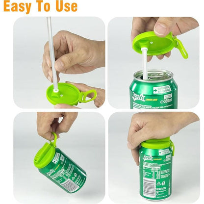 Reusable Soda Can Lids with Straw
